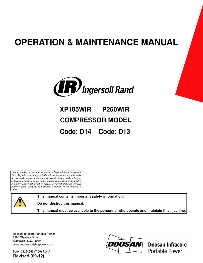 Doosan Ingersoll Rand XP185WIR Operation & maintenance manual