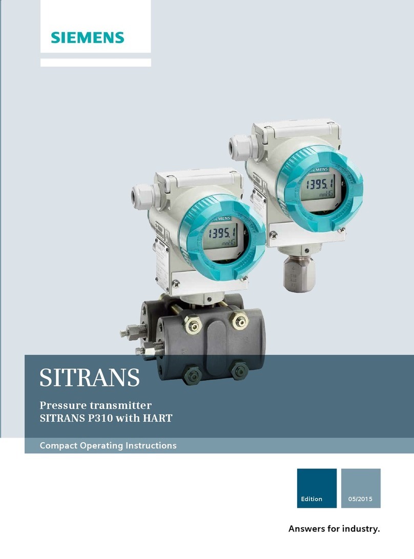 Siemens SITRANS P310 with HART Compact operating instructions