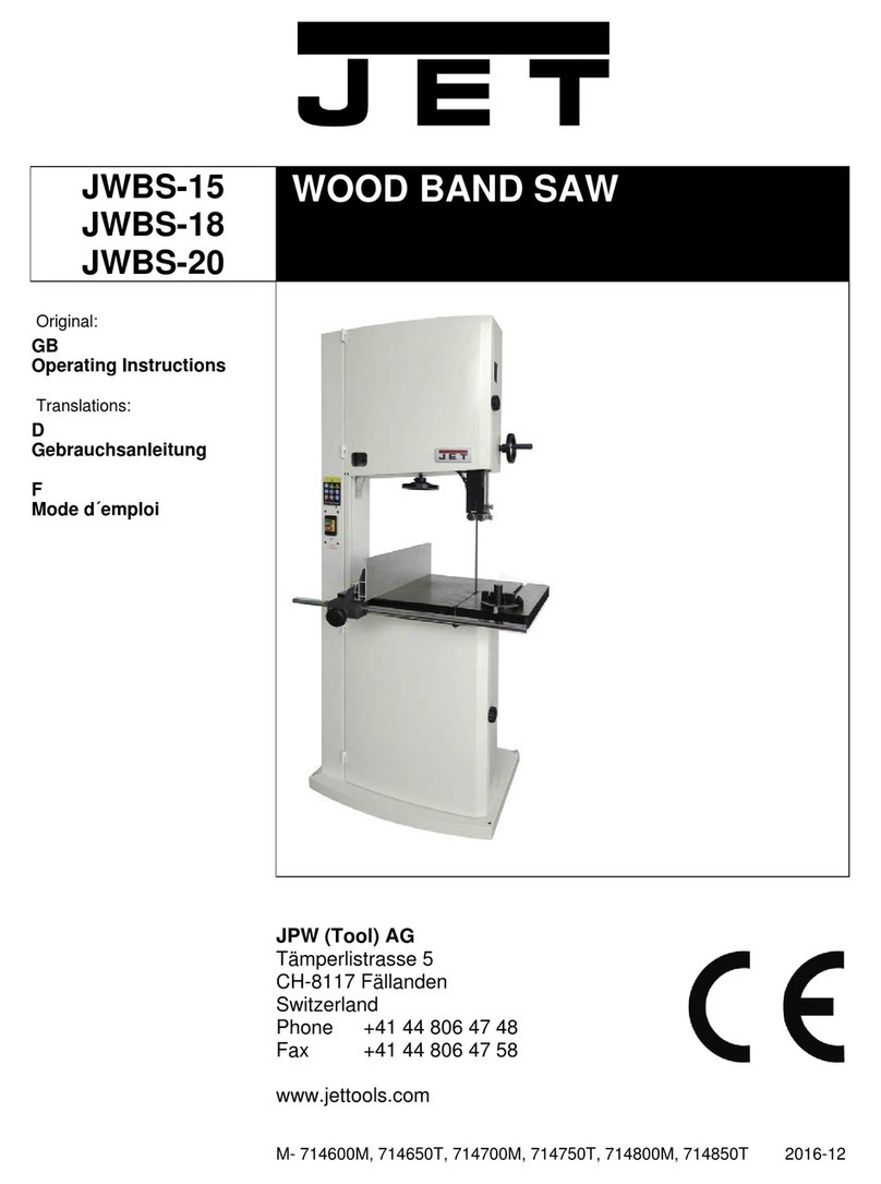 Jet JWBS-20 User manual