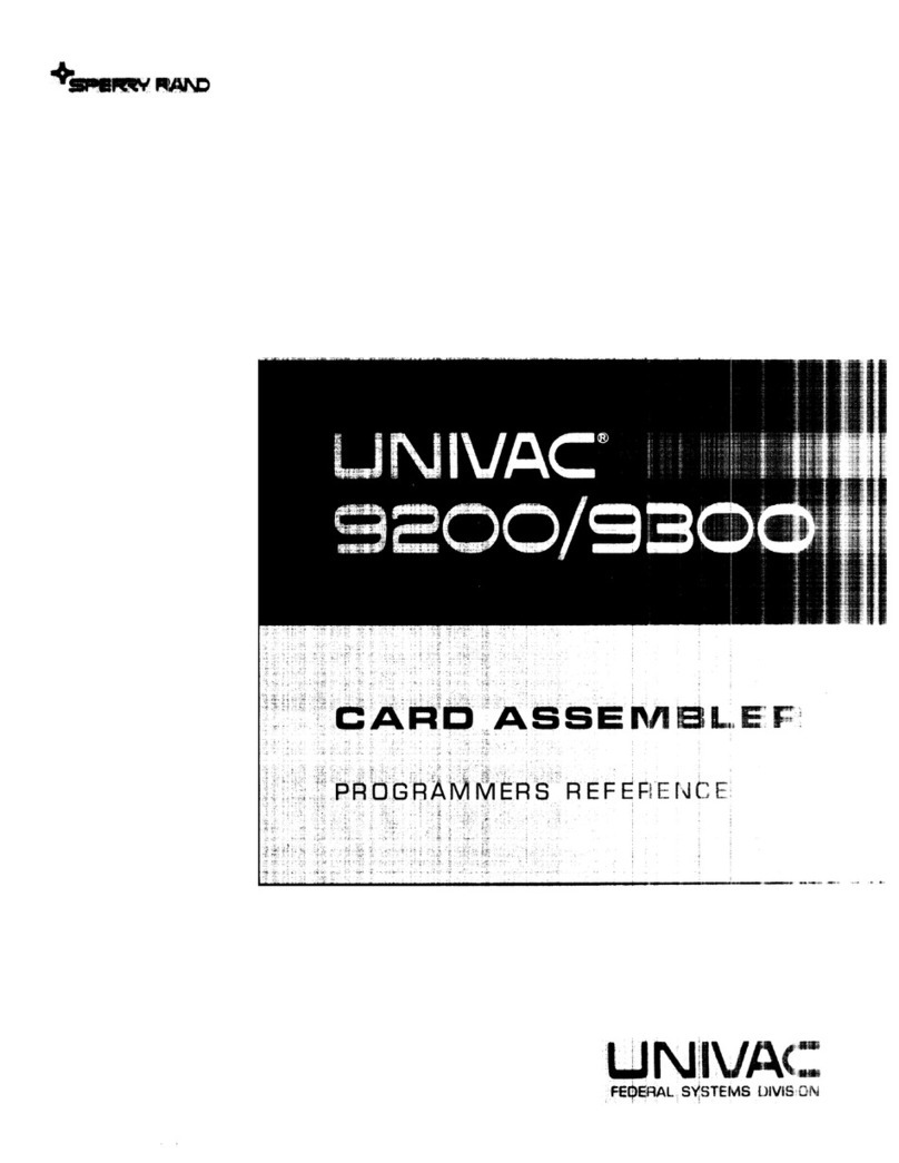 UNIVAC 9200 User manual