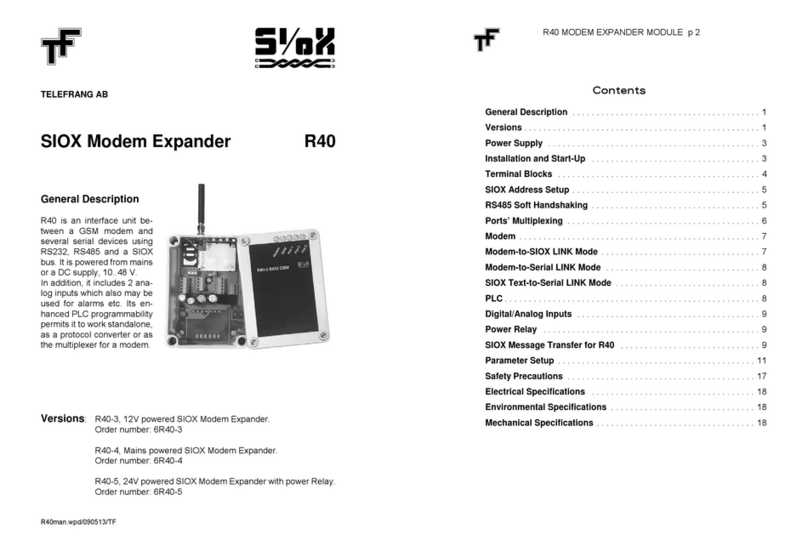 SIOX TELEFRANG R40 Series manual
