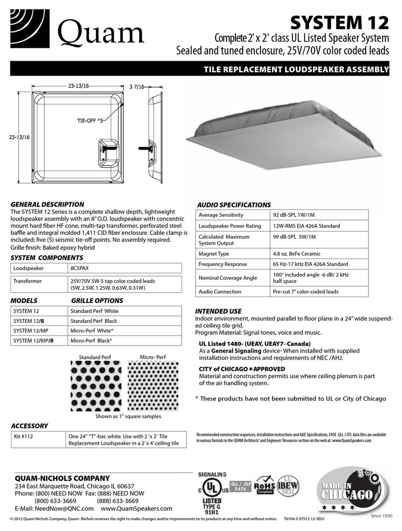 Quam SYSTEM 12 Series manual