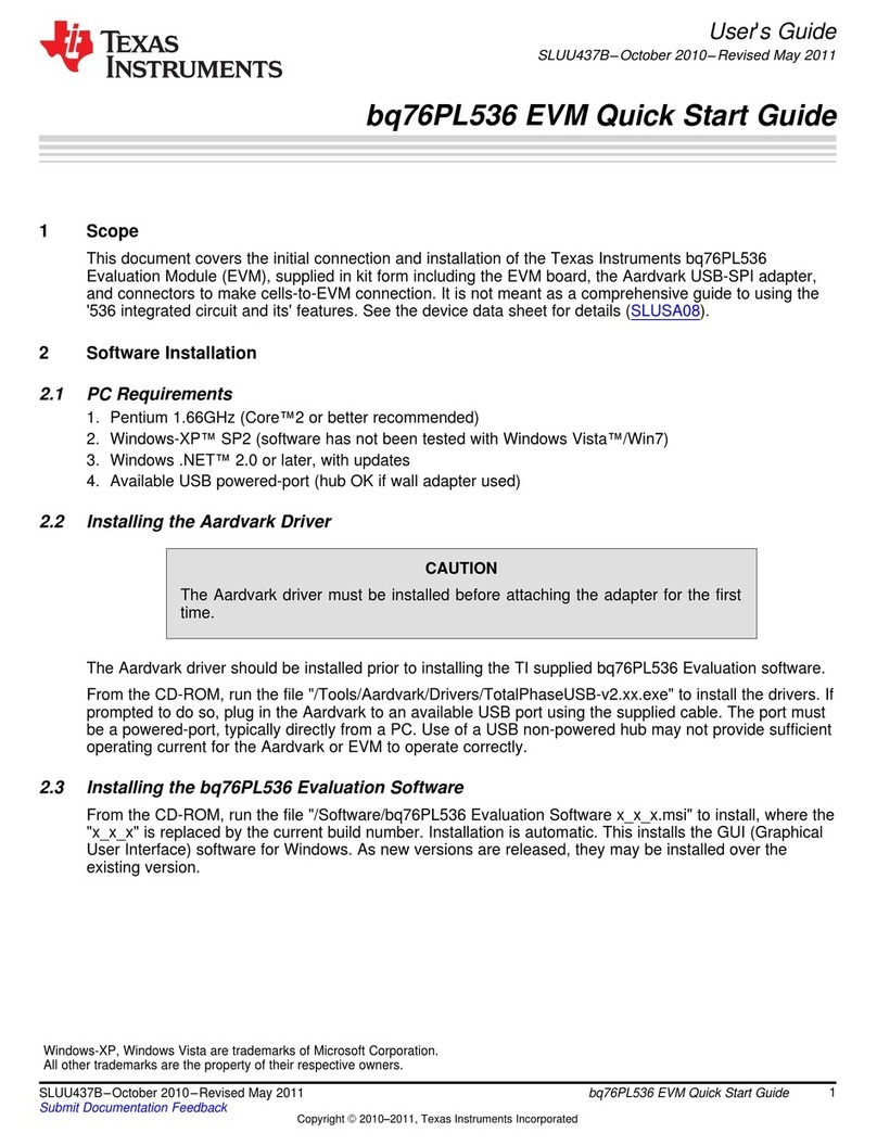 Texas Instruments bq76PL536 EVM User manual