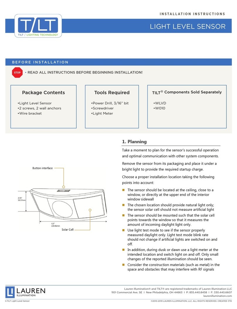 Lauren Illumination TILT Light Level Sensor installation instructions
