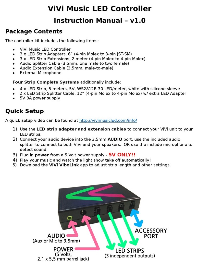 Visual Vibes ViVi Music LED Controller instruction manual Visual Vibes ViVi Music LED Controller instruction manual