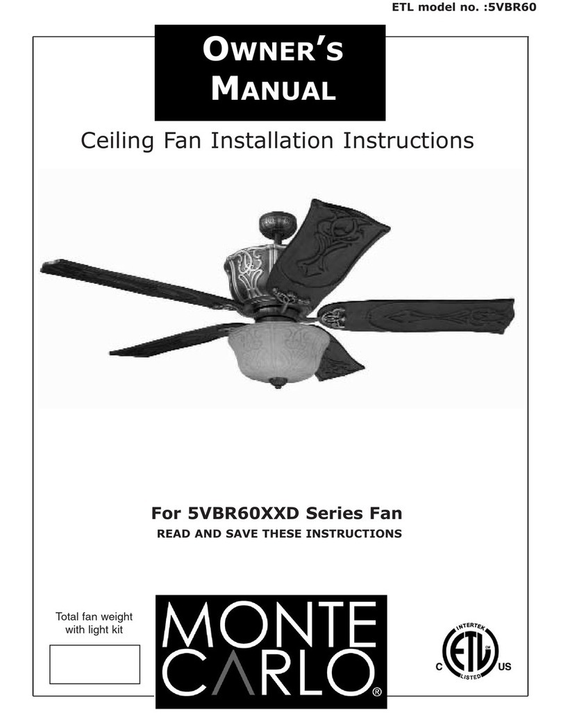 Monte Carlo Fan Company 5VBR60 D Series owner's manual