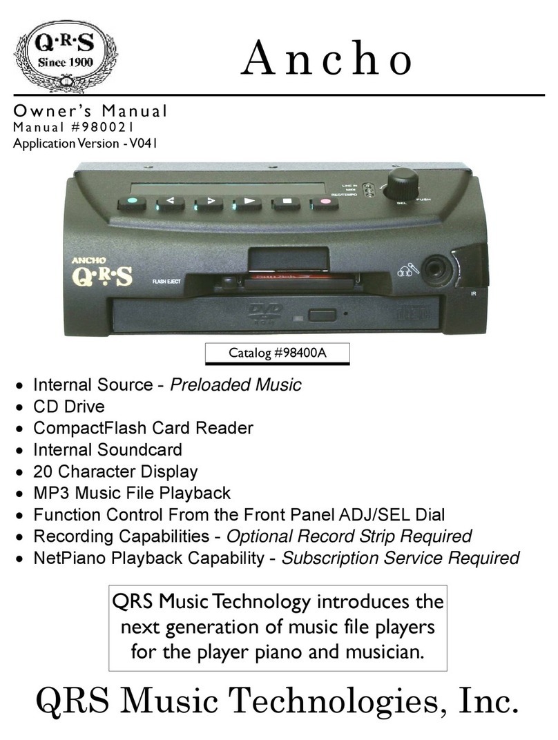 QRS Music Technologies Ancho owner's manual