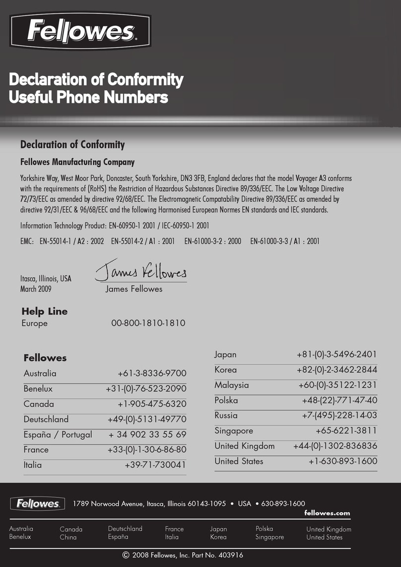 Fellowes Voyager A3 manual