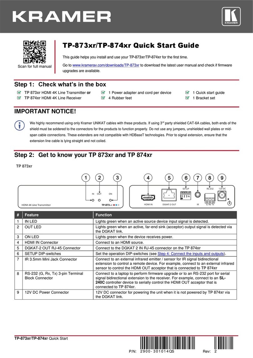 Kramer TP-873xr User manual