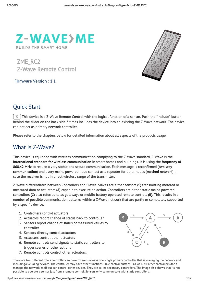 Z-Wave.Me ZME RC2 User manual