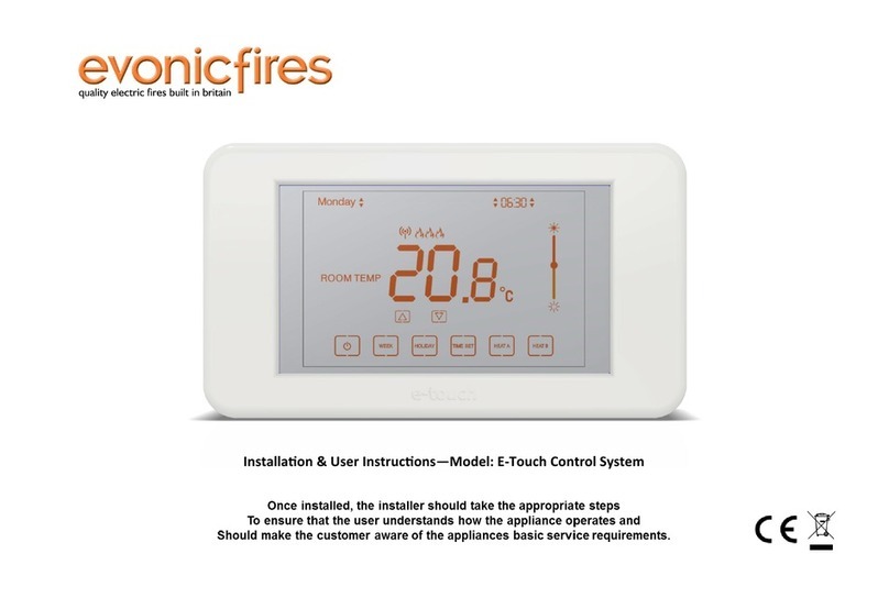 Evonicfires E-Touch Installation & user's instructions