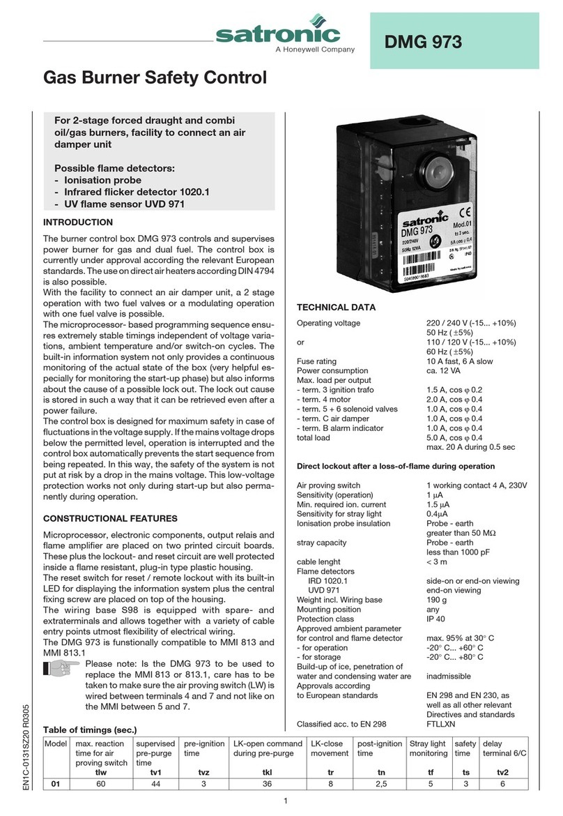 Honeywell Satronic DMG 973 User manual
