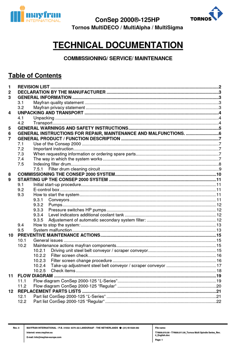 Mayfran ConSep 2000-125HP Technical documentation