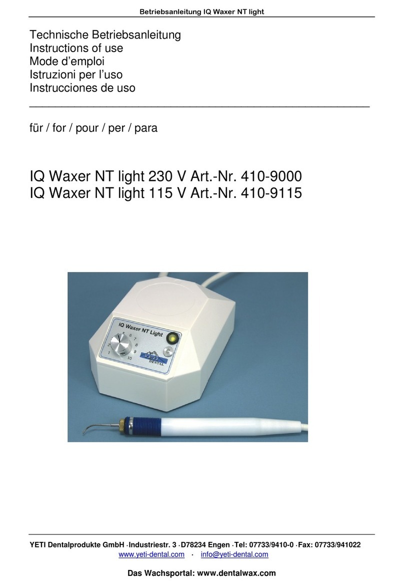 Yeti IQ Waxer NT light 230 V Instructions of use
