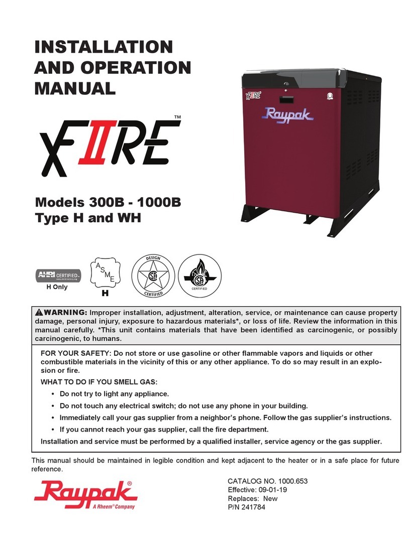 Raypak Xfiire 300B Installation and operation manual