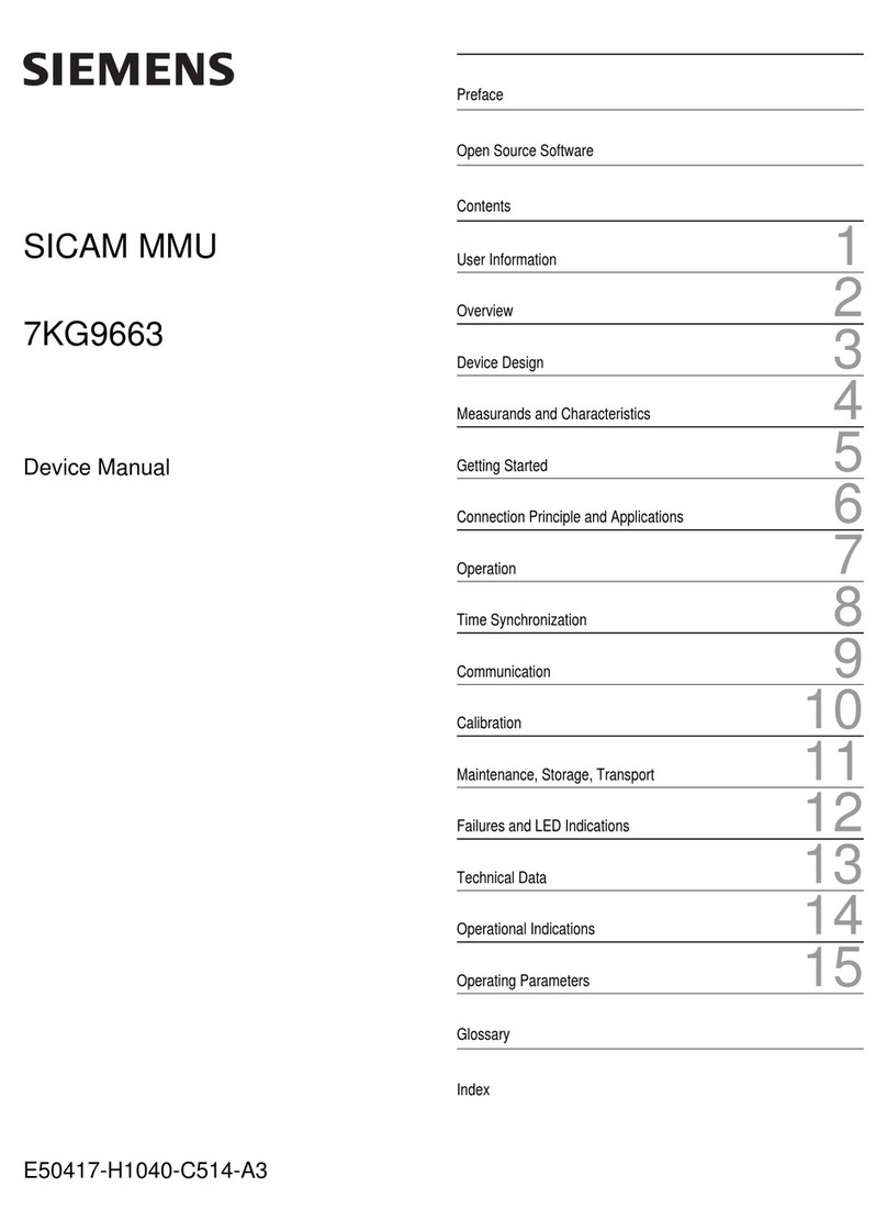 Siemens SICAM MMU 7KG9663 Device manual