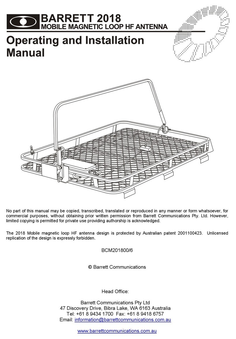 Barrett 2018 OPERATING AND INSTALLATION Manual