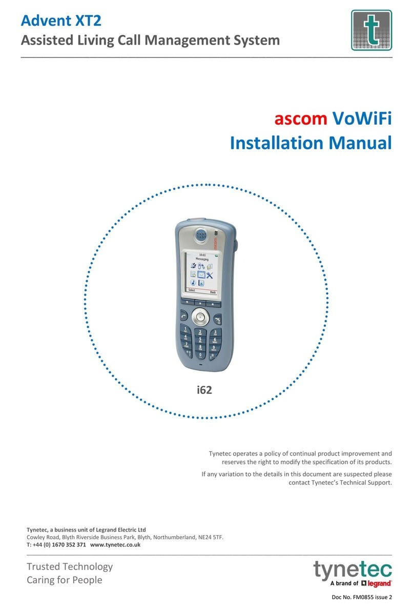 LEGRAND TyneTec Advent XT2 ascom VoWiFi Series installation manual