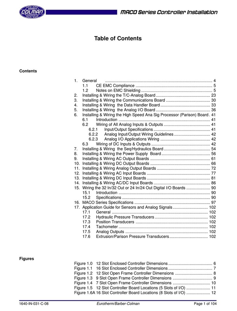 Barber-Colman MACO Series installation manual