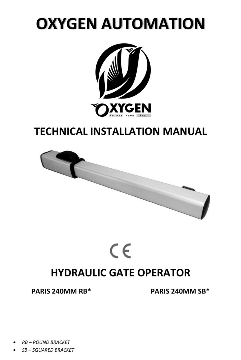Oxygen PARIS 240MM RB Series Technical installation manual