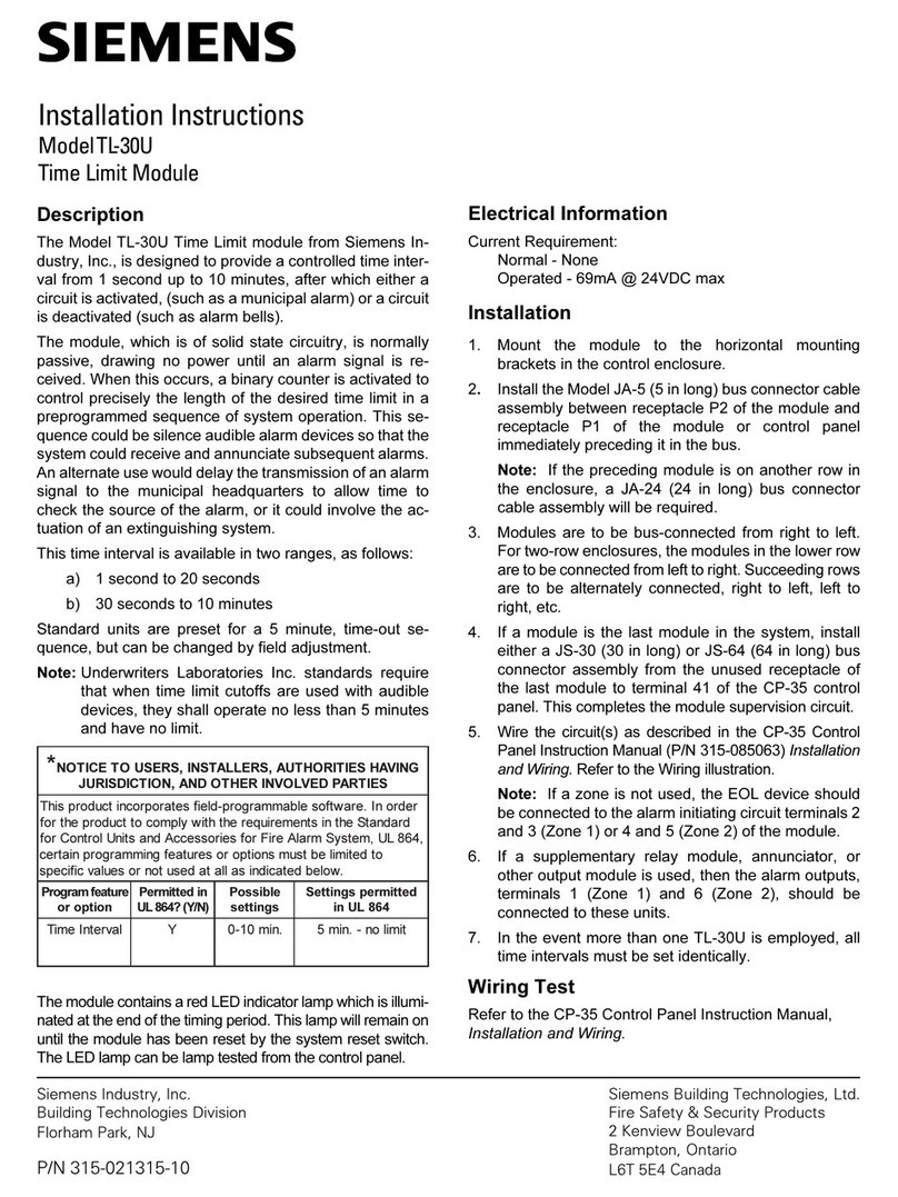 Siemens TL-30U installation instructions
