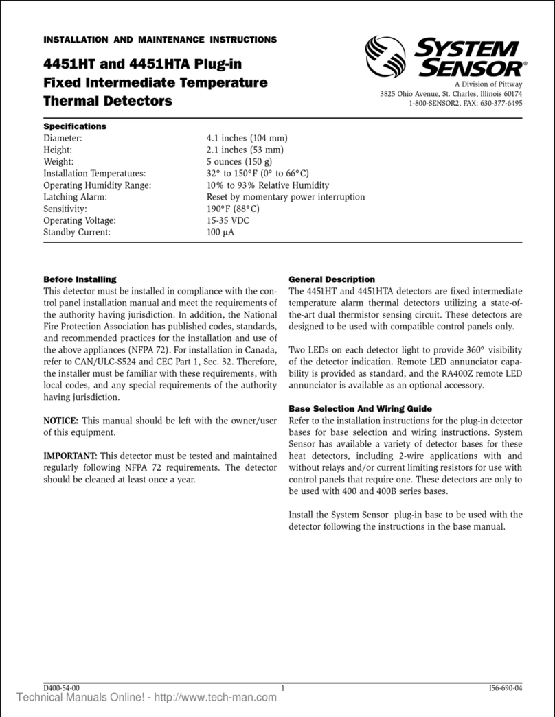 System Sensor 4451HT User manual