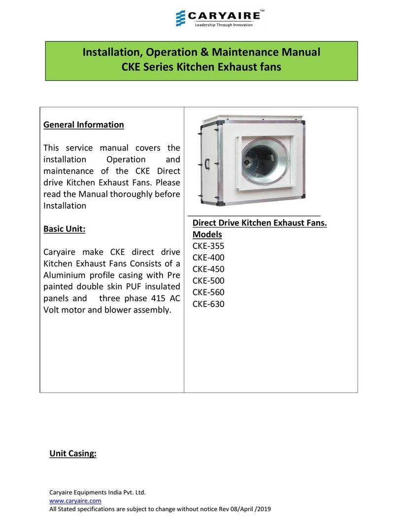 Caryaire CKE Series Installation, operation & maintenance manual