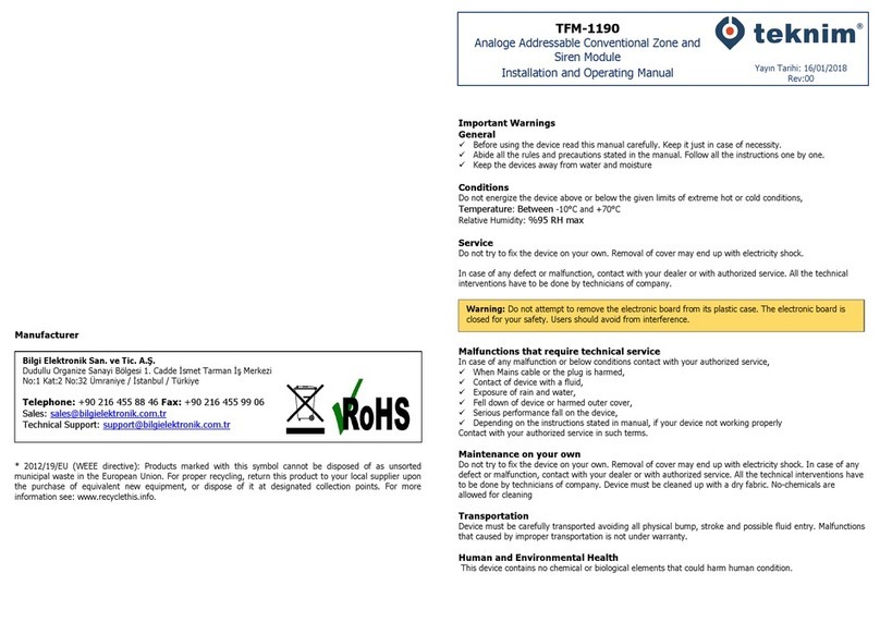 Teknim TFM-1190 User manual