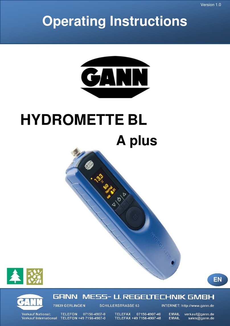 GANN Hydromette BL A plus operating instructions
