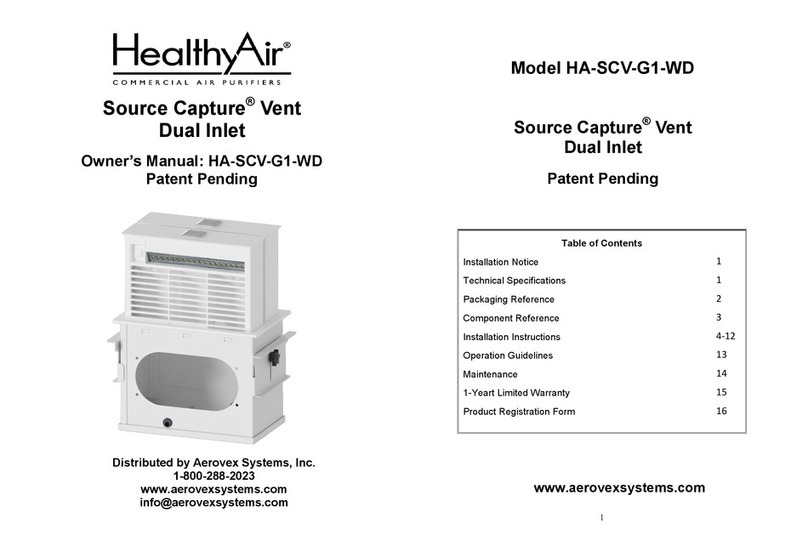 HealthyAir Source Capture HA-SCV-G1-WD User manual