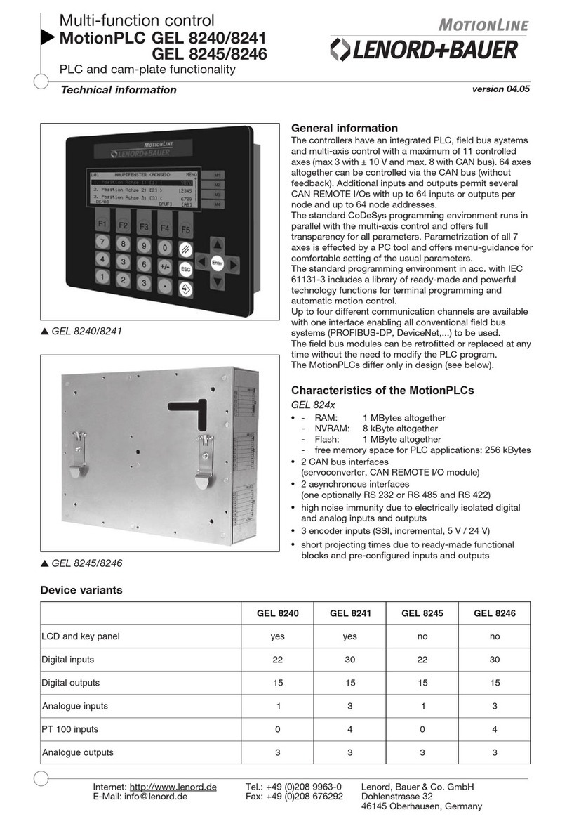Lenord, Bauer MotionPLC GEL 8240 Manual
