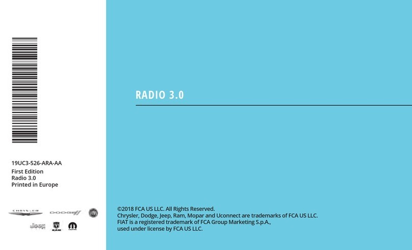FCA US Uconnect RADIO 3.0 2019 User manual