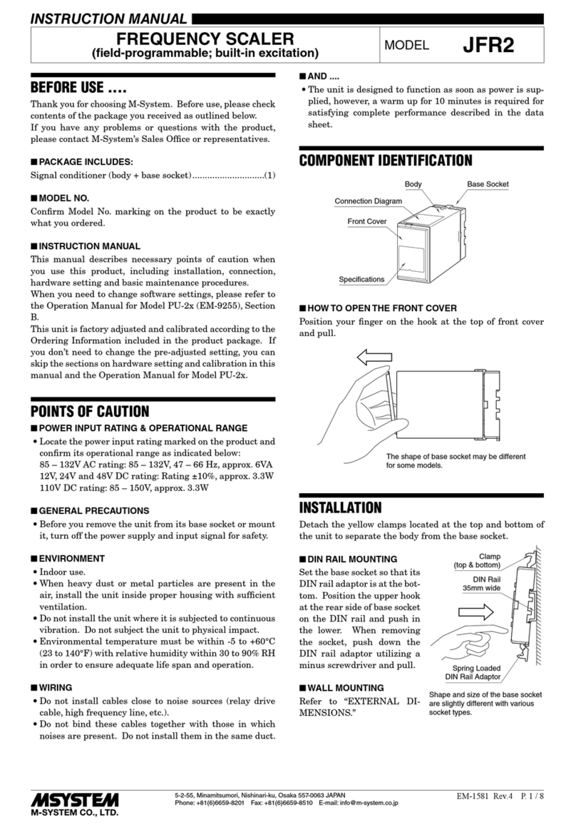 M-system JFR2 instruction manual