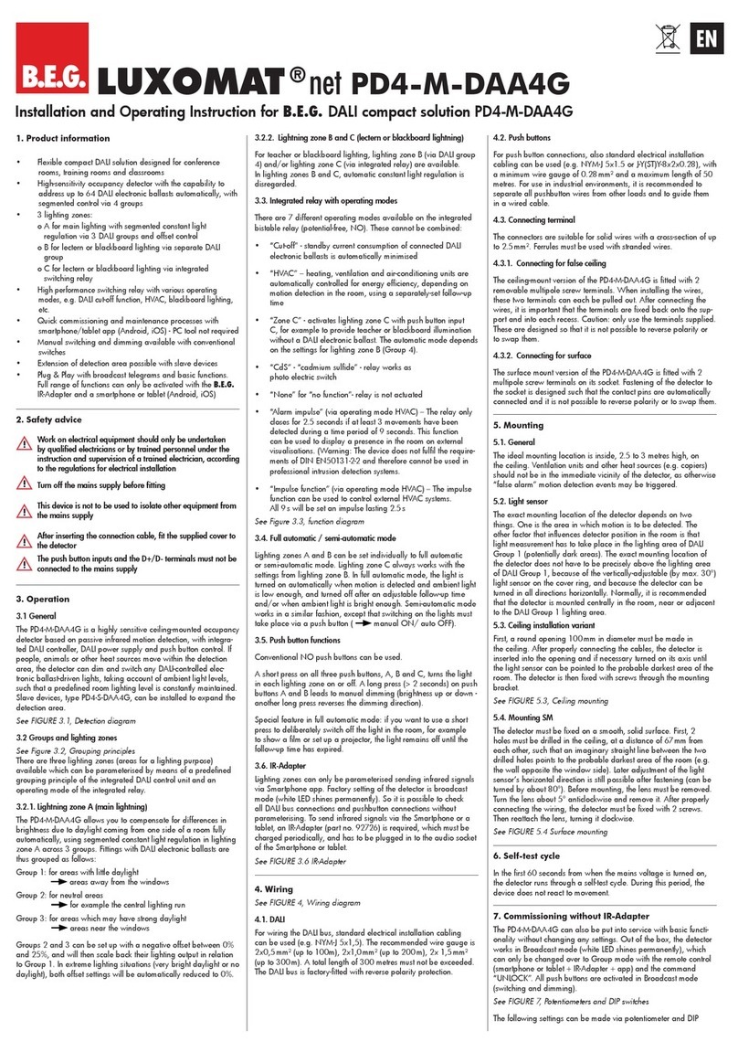 B.E.G. LUXOMAT net PD4-M-DAA4G Installation and operating instruction