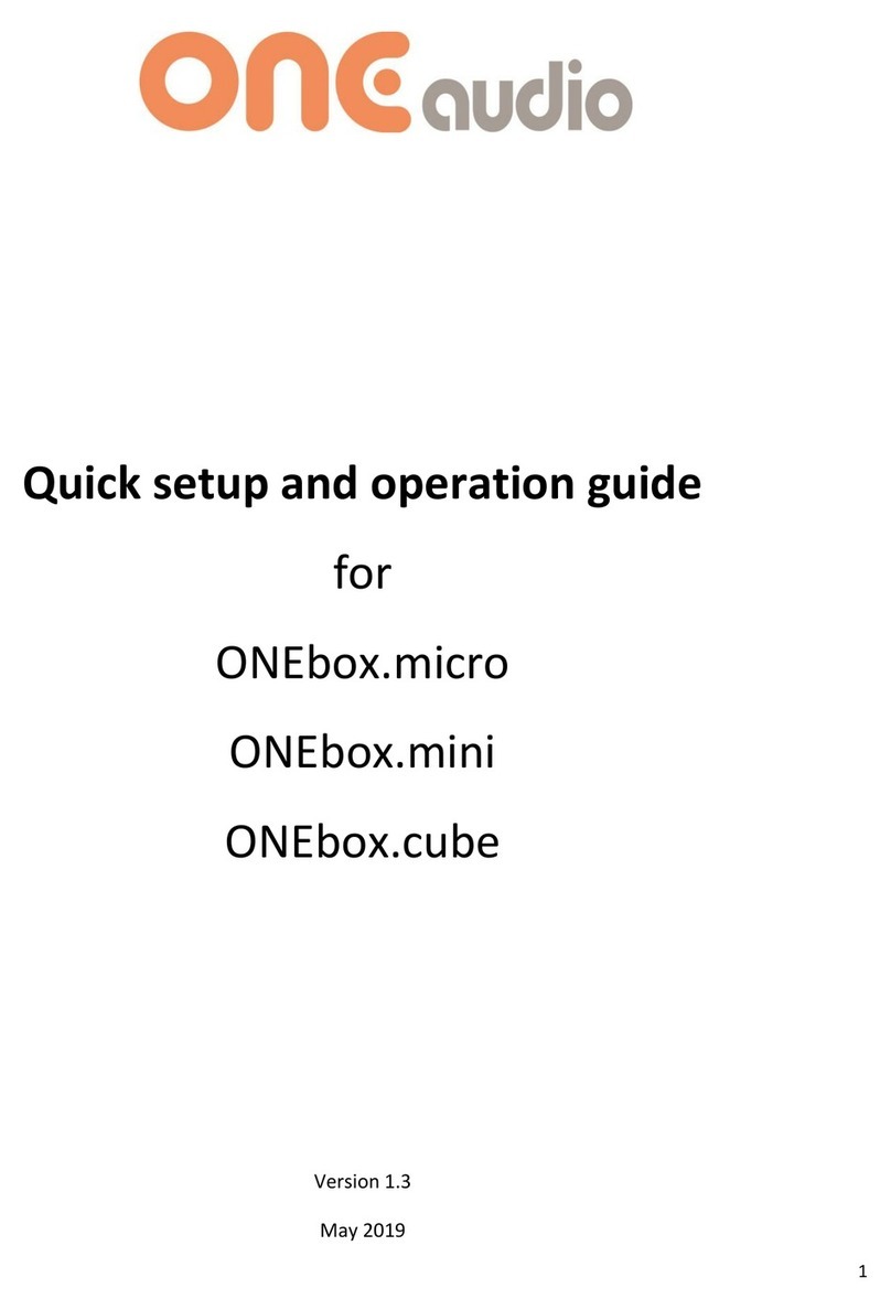 One Audio ONEbox.micro Quick setup and operation guide