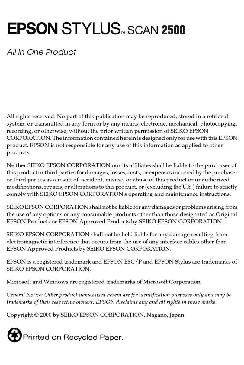 Epson Stylus Scan 2500 User manual