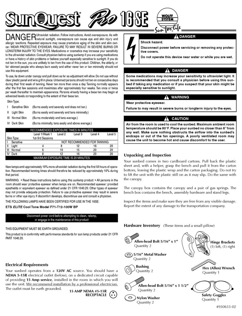 Sunquest Pro 16 SE manual