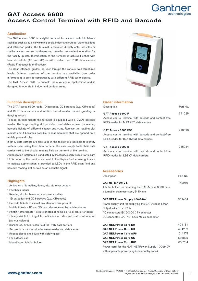 Gantner GAT Access 6600 Series User manual