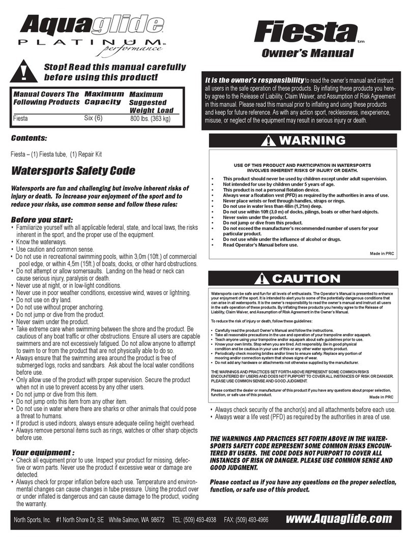 Aquaglide Platinum Fiesta User manual