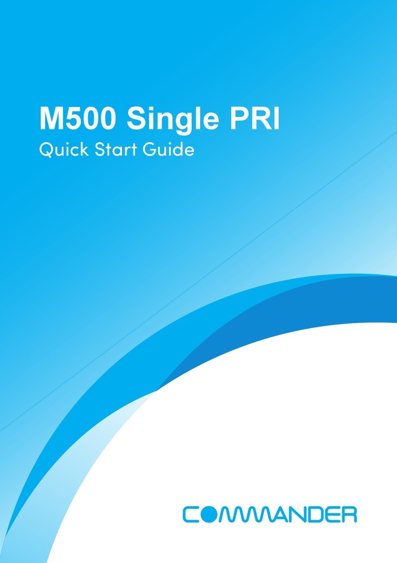 Commander M500 Single PRI quick start guide Commander M500 Single PRI quick start guide