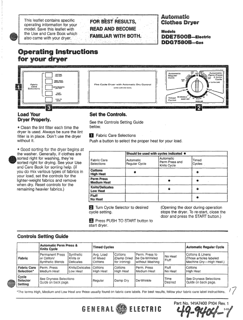 GE DDG7580B User manual