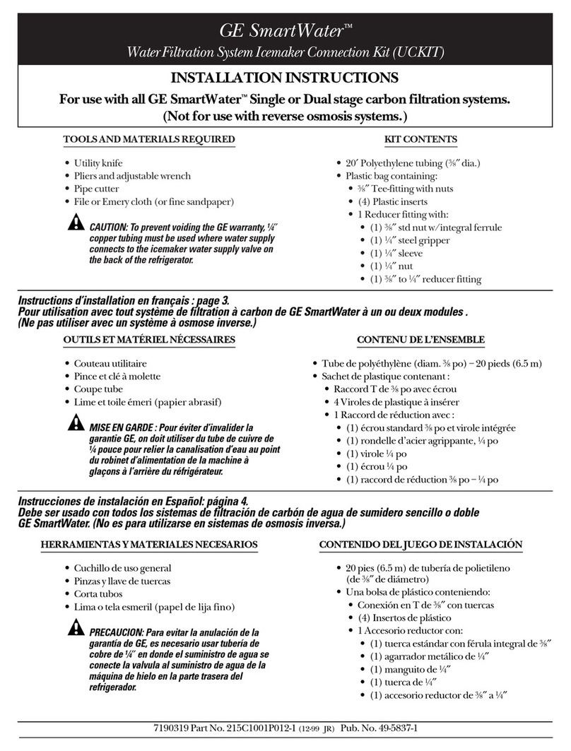 GE SmartWater UCKIT User manual GE SmartWater UCKIT User manual