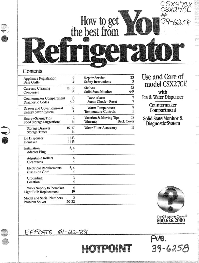 Hotpoint CSX27CL Installation instructions