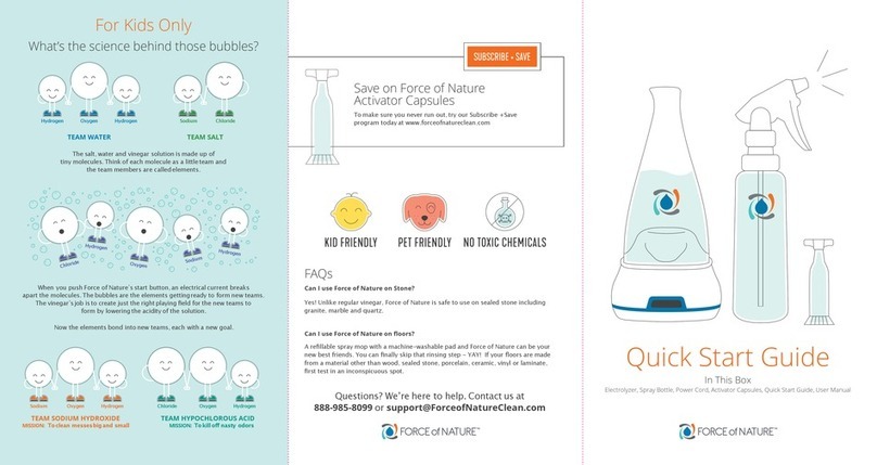 Force of Nature Spray Bottle quick start guide