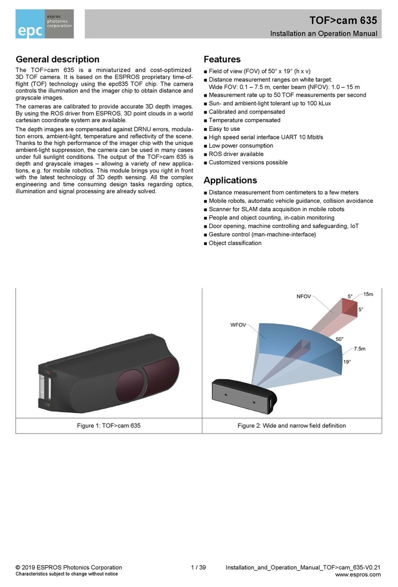 EPC TOF cam 635 Installation and operation manual