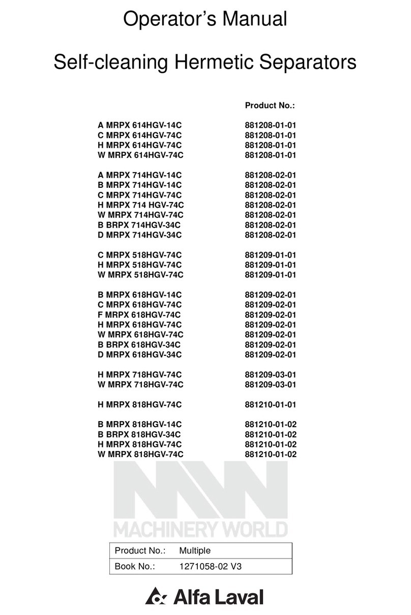 Alfalaval A MRPX 614HGV-14C Operator's manual