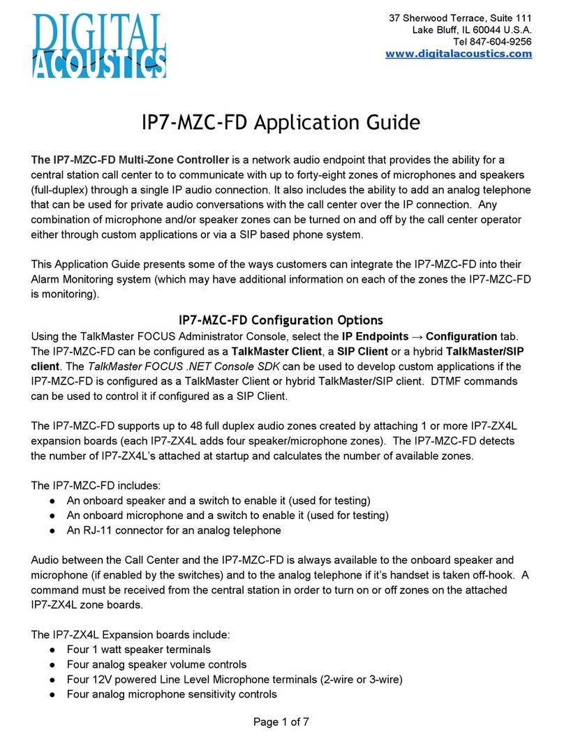 Digital Acoustics IP7-MZC-FD Application guide