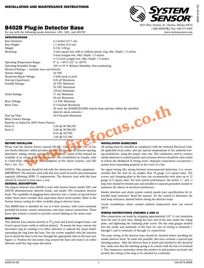System Sensor B402B Installation and maintenance instructions