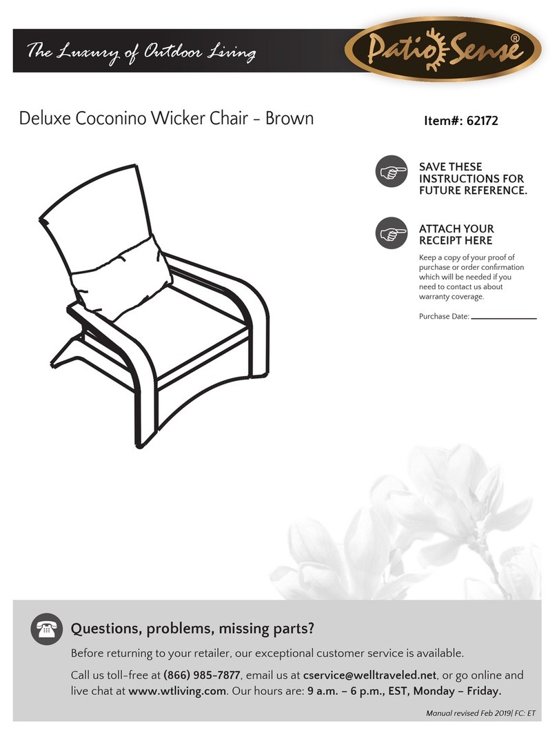 Patio Sense Deluxe Coconino Wicker Chair ASSEMBLY INTRUCTION