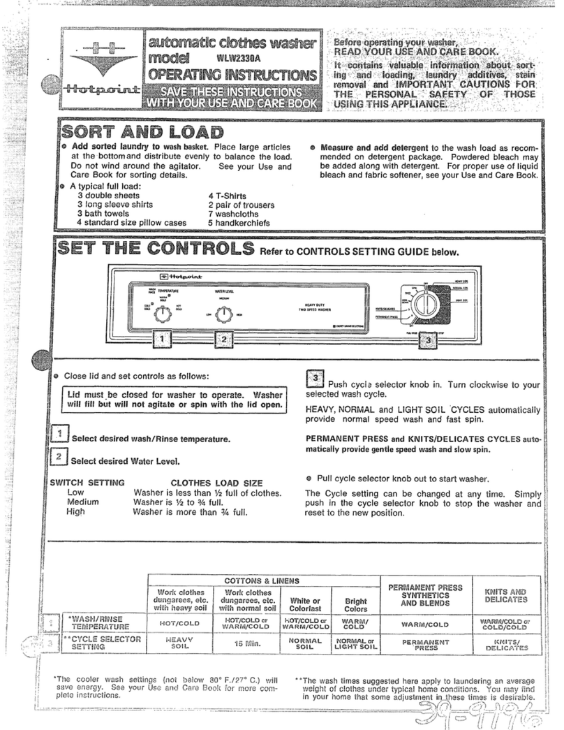 Hotpoint WLW2330A User manual Hotpoint WLW2330A User manual